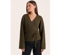 4th & Reckless 4th & Reckless Green Adriena Knitted Belted Wrap Cardigan