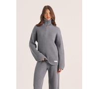 4th & Reckless 4th & Reckless Grey Bethanie Zip Knit Jumper