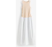 4th & Reckless 4th & Reckless Natural Beige Constrast Sleeveless Drop Waist Maxi Dress Natural 6