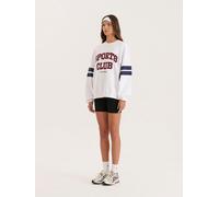 4th & Reckless 4th & Reckless White Oversized Sports Club Slogan Sweatshirt