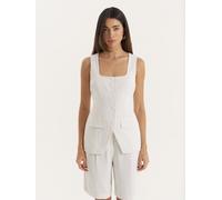 4th & Reckless 4th & Reckless White Pinstripe Square Neck Waistcoat