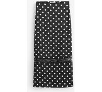 4th & Reckless Jupe longue 4th & Reckless à pois en satin Imprimé dentelle Maxi Noir EU 34 (UK 6)