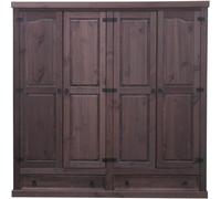 4tr Armoire New Mexico Pin massif Chambre à coucher Armoire Mexico coloniale