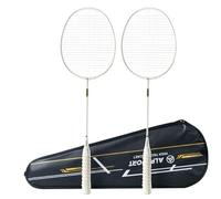 4U Lot de 2 raquettes de badminton ultra légères 100 % fibre de carbone + alliage de titane Blanc 85 g