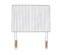 4U-Onlinehandel Grille de cuisson 54x38 cm avec 2 poignées en bois en acier chromé, pièce de rechange pour barbecue