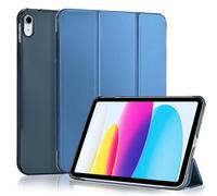 4UBonLife Coque pour iPad A16 11ème Génération 11 Pouces 2025, iPad 10ème Génération 10,9 Pouces 2022, Légère et Fine Étui Housse de Protection, Coque en PC Dur Arrière Translucide Givré, Bleu Foncé
