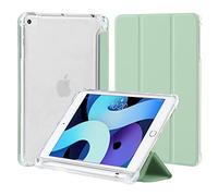 4UBonLife Coque pour iPad Mini 5 / Mini 4 Génération 7,9 Pouces avec Porte-Stylet, Housse Étui de Protection Mince et Légère avec Arrière TPU Souple Translucide Givré Etui Antichoc, Vert Menthe