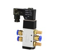 4V110-06 1/8 Bsp Air Solenoid Valve 5 Way Port 2 Position Gas Pneumatic Electric Magnetic Valves DC12V 24V 110 V220V Coil Volt(Led w 6mm Fittings,DC24V)