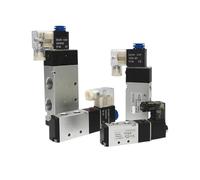4V110-06 4V210-08 4V310-10 4V410-15 Electromagnetic 2 Position 5 Way Pneumatic Air Valves 1/4 DC12V DC24V Solenoid Valve 5/2(DC24V,4V210-08)