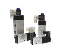 4V110-06 4V210-08 4V310-10 4V410-15 Electromagnetic 2 Position 5 Way Pneumatic Air Valves 1/4 DC12V DC24V Solenoid Valve 5/2(AC220V,4V310-10)