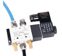 4V110-06 5 Way 2 Position 1/8" Pneumatic Solenoid Valve DC 24V DC 12V AC 110V AC220V With 4mm 6mm 8mm Fitting(ONLY 4V110-06,DC12V)