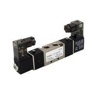 4V120-06 Valves solénoïdes 5 voies 2 positions DC12 V DC24 V AC110 V AC220 V Valve pneumatique à solénoïde d'air (raccords PC 6 mm, 4V120-06 AC110 V)