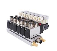 4V210-08 2 Positions 5 voies 12V 24V 110v 220v 6 électrovanne pneumatique Base en aluminium 8mm raccord silencieux ensemble 2-10 Stations(3 Stations,DC12V)