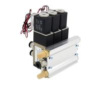 4V210-08 2 Positions 5 Way Quadruple Solenoid Valve Aluminum Base Fitting Mufflers Set 3 4 5 6 Stations DC24V 12V AC220V AC110V(6 Stations)