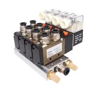 4V210-08 DC12V 24V 2 Positions 5 Way Quadruple Solenoid Valve Aluminum Base Fitting Mufflers Set 3 4 5 6 Stations AC110V AC220V(AC110V 8mm fittings,5 Stations)