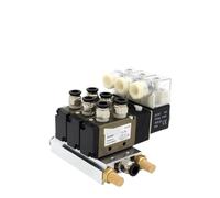 4V210-08 Électrovanne quadruple 5 voies CC 24 V 12 V AC 220 V AC110 V 2 positions 5 voies Base en aluminium Silencieux Set 3 4 5 6 stations (gris)