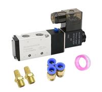 4V210-08 Pneumatic Electric Solenoid Valve 5 Way 2 Position Control Air Gas Magnetic 12V 24V 110V 220V Coil Volt(4V210-08 w PC8-02,DC12)