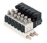 4V210-08 Stations De Collecteur DC12V 24V AC220V Avec Raccords Électrovannes 5 Ports 2 Positions Électrovanne Multivoies Combinée(DC24V 8mm fittings)