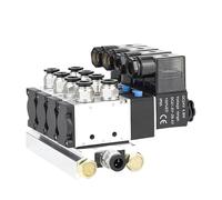 4V210-08 Stations de distribution, électrovanne combinée multivoies 5 ports 2 positions, 1 pièce(DC12V 12mm fittings,5 Stations)