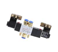 4V220-08 Air Pneumatic Solenoid Valve 5 way 2 Position 1/4" Aluminum Alloy Internal E 12VDC 24VDC 110VAC 220VAC 0.15-0.8Mpa NWPNLXEA(PC 4mm Fittings,AC220V)