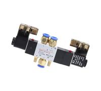 4V220-08 Air Pneumatic Solenoid Valve 5 way 2 Position 1/4" Aluminum Alloy Internal E 12VDC 24VDC 110VAC 220VAC 0.15-0.8Mpa NWPNLXEA(PC 12mm Fittings,DC12V)
