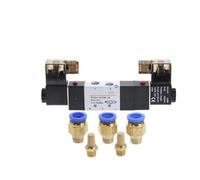 4V230-08C 5 Voies 3 Position 1/4" Électrovanne pneumatique DC12V DC24V AC110V AC220V w Raccords Connecteur 4 6 8 10 12mm (12mm Connector, 12V)