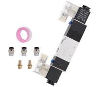 4V230-08C 5 Way 3 Position 1/4" Pneumatic Solenoid Valve DC12V DC24V AC110V AC220V W Fittings Connector 4 6 8 10 12mm(4V230-08C w PC8,DC 12V)