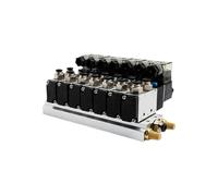 4V310-10 2-position 5-port Solenoid Directional Control Valve,complete Set Including Manifold Block And Pneumatic Control Valve(AC220V 10mm fittings,5 stations)