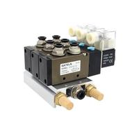 4V310-10 DC24V 12V AC220V AC110V Électrovanne 2 positions 5 voies 4 base en aluminium accessoires silencieux ensemble 3 6(AC220V 8mm fittings)