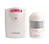 4VWIN Sécurité à domicile Inalarme sans fil Alarme 1 Récepteur et 1 détecteur de capteur de mouvement PIR Kit de système d'alerte infrarouge