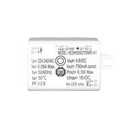 4W 5W 6W 7W Small Mini LED Driver 150mA 250mA 300mA 350mA 500mA 700mA Constant Current Power Supply High PFC SELV For COB Chips(250mA 16-24V,AC220-240V_5 PCS)