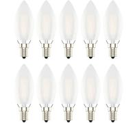 4W Ampoule de Filament LED E14 Blanc Chaud 2700K,Equivalent à Lampe Halogène 30W,300 lumens,Verre Mat, AC 220V,Lot de 10 pièce