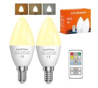 4W E14 Ampoule LED avec Télécommande - E14 Dimmable à 3 Températures (Blanc Chaud/Blanc Froid/Blanc Chaud Lumière), Fonction Mémoire & Minuteur,Équivaut 30-40W,C37 pour Lampe de Chevet & Veilleuse