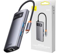 4W1 Hub Baseus Metal Gleam Series, Usb-C vers 3X Usb 3.0 + Ethernet Rj45