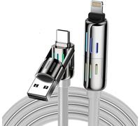 4W1 Usb-C/Usb-A To Usb-C/Lightning Cable Blitzwolf Bw-Hdc6 1.2M 240W Rgb (Grey)