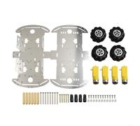 4WD pour Mecanum Wheel Robot Car Kit, Châssis en Métal Double Couche DIY Plateforme de Véhicule Intelligent, pour Arduino Évitement d'Obstacle Apprentissage