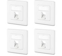 4X 1 Port Boîtier De Raccordement Lan Boîtier De Données Encastré Pour Modules Keystone Sortie Coudée À 45° Pour Modules Keystone Avec P. Ex. Rj45 Coaxial F Rj-11 Cinch Jack Toslin[VIT691053]