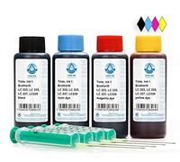 4X 100 ML d'encre pour imprimante Pure Ink Compatible pour Les Cartouches d'imprimante Brother LC-223, LC-225, LC-227, LC-229, DCP-J 4120 DW, MFC-J 4420 DW, J 4425 DW, 5320 DW, Entre Autres (No OEM)