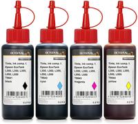 4X 100Ml D'Encre Compatible Pour Epson Ecotank L300, L350, L355, L365, L455, L550, L555, L565, L100, L200, Recharge D'Encre Pour Imprimante T6641, T6642, T6643, T6644[ENC945690]
