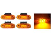 4x 12V Feux de Gabarit LED Orange/Ambre Position Latéral Avec Support Pour Camion Remorque Caravane Fourgon 9 LED