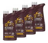 4x 1L Huile Moto 4-Takt 10W40 Mannol Api Sl pour Ajp BMW Ducati Honda