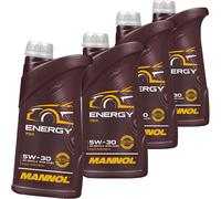 4x 1L Mannol Énergie 5W30 Huile Convient pour VW 502.00 BMW LL98 Renault RN0710
