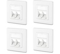 4X 2 Port Boîtier De Raccordement Lan Boîtier De Données Encastré Pour Modules Keystone Sortie Coudée À 45° Pour Modules Keystone Avec P. Ex. Rj45 Coaxial F Rj-11 Cinch Jack Toslin[Video2405]