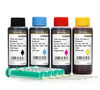 4x 250 ml Recharge d'encre compatible avec les cartouches pour imprimante Brother LC-121, LC-123, LC-125, LC-127, LC-129, LC-900, LC-970, LC-980, LC-985, LC-1000, LC-1100, LC-1220, LC-1240, LC-1280XL