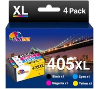4X 405XL Cartouches d'encre Compatible pour Epson 405 405XL pour Workforce Pro WF-3820DWF WF-3825DWF WF-4820DWF WF-4825DWF WF-4830DTWF 7830DTWF 7835DTWF 7840DTWF(1Noir 1Cyan 1Magenta 1Jaune)