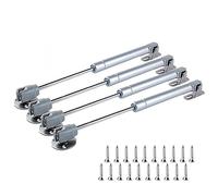 4x 40N Charnière Hydraulique à Gaz pour Meuble, Vérin à Gaz pour Tiroir de Placard, Amortisseur à Gaz, Charnière à Ressort Gaz pour Portes de Placard, Fermeture Douce, Feder de Meuble, Argent