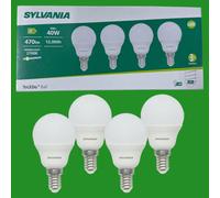 4X 5W (=40W) Sylvania Ampoules LED Rondes Type Golf Ball SES E14 G45 2700K