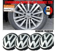 4x 76mm VW Volkswagen Logo Jante Cache Moyeu Centre De Roue Piqûres Emblème Po