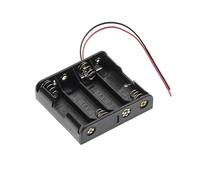 4X AA 6V Batteriefach mit Anschlusskabeln - Kunststoffgehäuse mit 150mm Drähten für DIY. Kompatibel mit (4 Slots x 1,5V) Batterien
