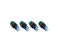 4X AC 250V 5A SPDT 1NO 1NC 5 Broches Verrouillage Vert Bouton-Poussoir 220V Lampe LED